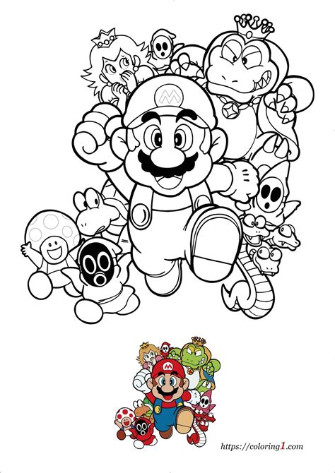 Printable Coloring Pages Mario